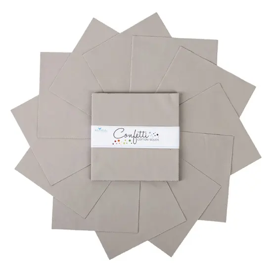 Confetti Cotton 10" Square Pack (Layer Cake / 10" Stacker) in Cobblestone byfor Riley Blake (10-120-COBBLESTONE-42) {3}