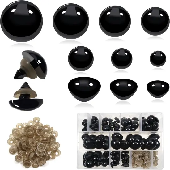 100pcs Large Safety Eyes and Noses with Washers - 12mm to 30mm {1}