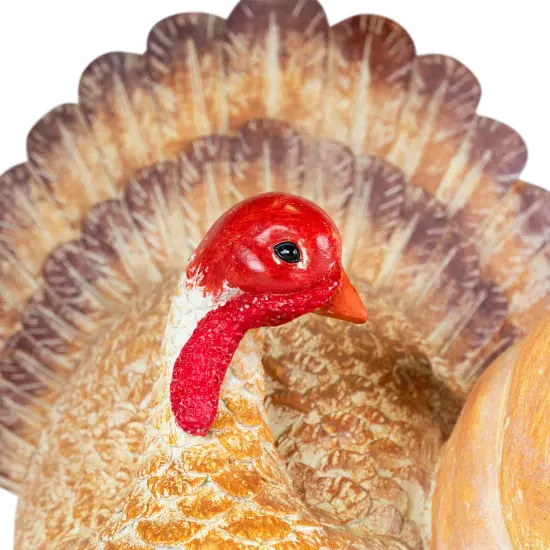 Northlight Happy Thanksgiving Turkey and Pumpkins Box Figure - 20.25" Orange {6}
