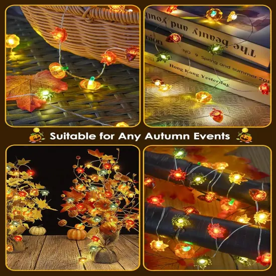 3D Pumpkin Acorn Maple Leaf Fairy Lights {4}