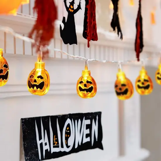 Halloween Pumpkin String Lights - 20 LED {2}