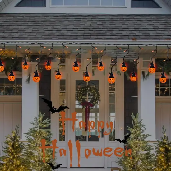 7FT LED Pumpkin Curtain Lights {5}