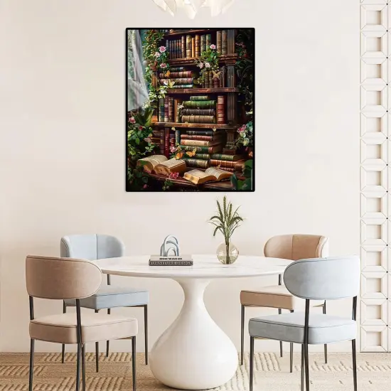 ,Bookshelf Paint by Numbers Kit on Canvas,(16x20inch) {3}