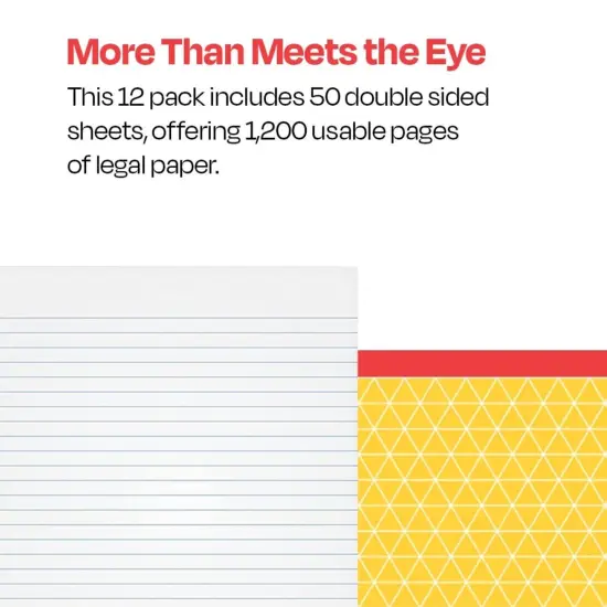 School Smart Legal Pad, 8-1/2 x 11 Inches, White, 50 Sheets, Pack of 12 {5}
