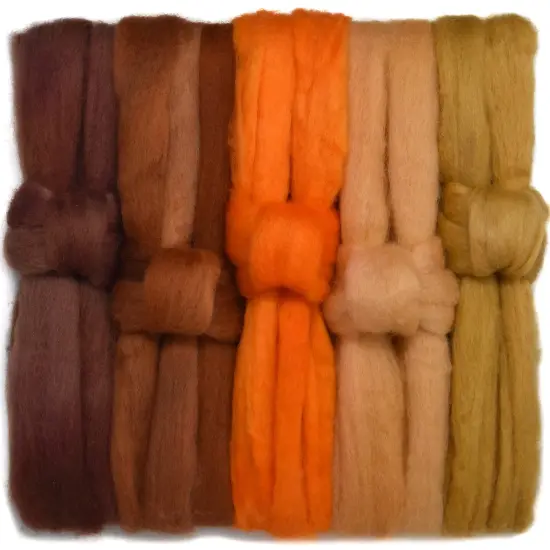5oz BFL Hand Dyed Fiber - Soft Lustrous Wool Top Roving Pre-Drafted for Hand or Wheel Spinning, Felting, Blending, Weaving, and Crafts Harvest {1}