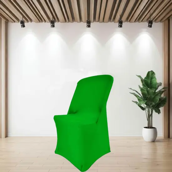 1 Piece Emerald Green Stretch Chair Cover Form-Fitting Spandex for Lifetime Folding Chair {3}