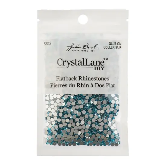 Crystal Lane DIY SS12 Glass Flatback Rhinestones, 2880pcs Aquamarine {3}