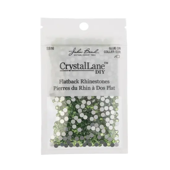 Crystal Lane DIY SS16 Glass Flatback Rhinestones, 1440pcs Peridot {3}