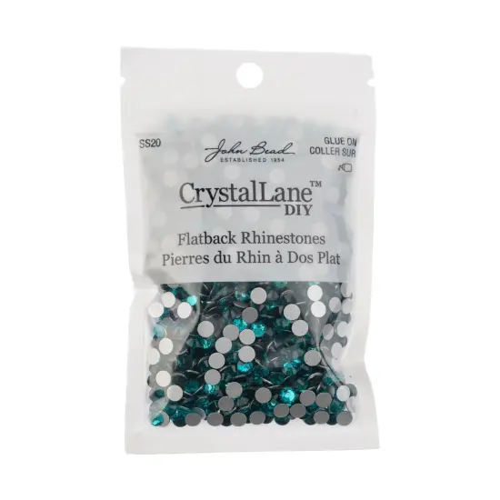 Crystal Lane DIY SS20 Glass Flatback Rhinestones, 1440pcs Blue Zircon {3}