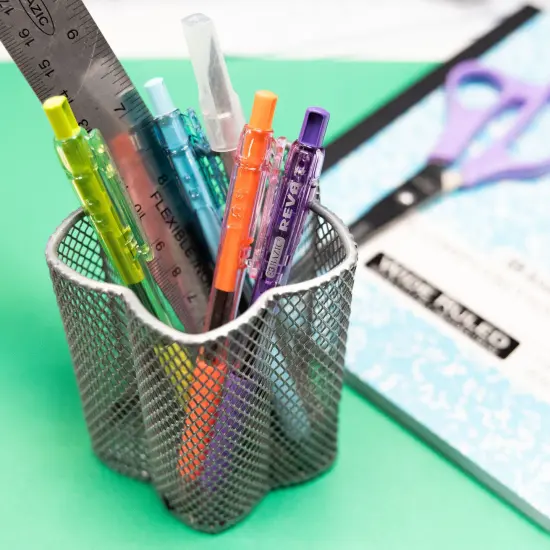 BAZIC Reva Dazzle Black Color Retractable Pen w/ Cushion Grip (8/Pack) {5}