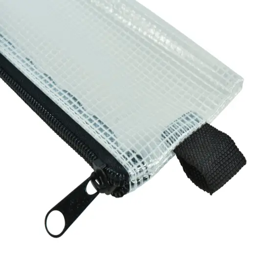 Sax Mesh Tool Case Pouches, 3 x 14 inches, Clear with Black Trim, Pack of 10 {6}