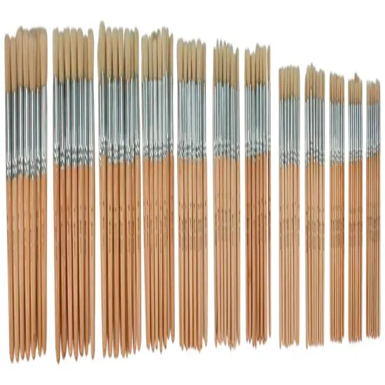 Sax White Bristle Paint Brushes with Short Wooden Handles, Round Assorted Sizes, Set of 144 {4}