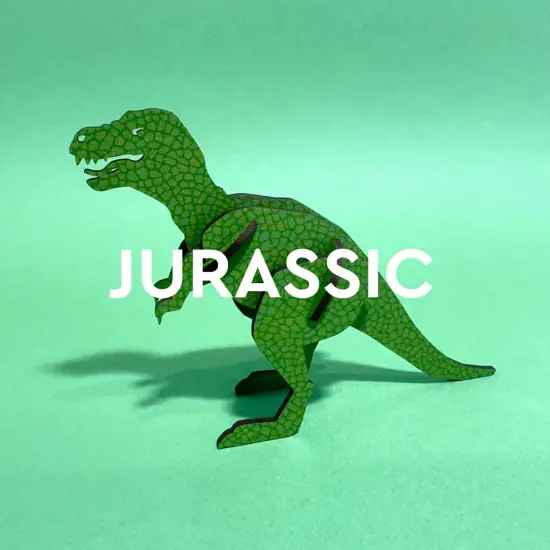 Little & Wood: Woodlet: Medium - Tyrannosaurus Rex - Green, 3D Wooden Kit-Set, Jurassic Dinosaur Puzzle, Easy Assembly T-Rex, Pop Build Fun, Ages 6+ {4}