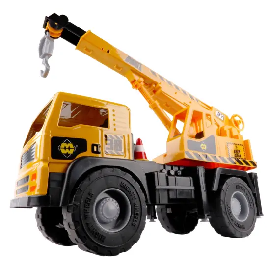Mighty Wheels: 16" Mighty Mobile Crane - Sounds Construction Toy Vehicle, Realistic Boom, Hook & Transport, Durable Indoor-Outdoor Play, Kids Ages 3+ {6}
