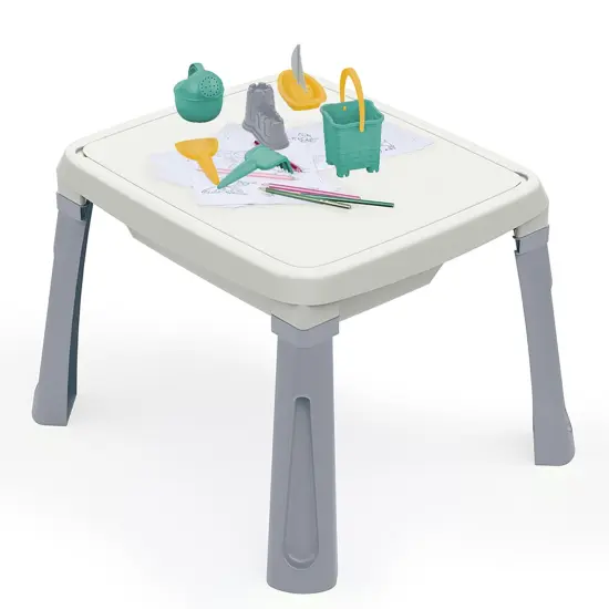 Dolu: 3-In-1 Activity Table: Sand, Water & Creativity - White, Green, Yellow - Play Accessories, Sensory Toy, Indoor/Outdoor, Toddlers & Kids Ages 2+ {6}