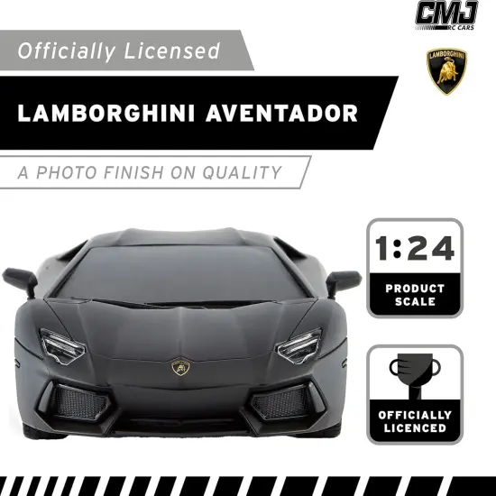 CMJ RC Cars: Lamborghini LP700-4 - Black - 1:24 Scale, Remote Control Radio Vehicle, 2.4 Ghz, LED Headlights, Indoor-Outdoor Racing Toy, Licensed {6}