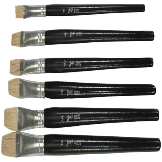 Sax White Bristle Paint Brushes with Long Wooden Handles, Flat, Assorted Sizes, Set of 216 {4}