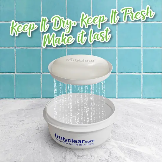 Truly Clear: Keep Dry Soap Case - 3pc Design, Holder For Acne Solution Bar, Draining Tray, Leakproof, Portable Wet Soap Container, Gym-Shower-Carry On {4}