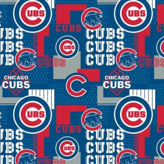 Licensed MLB Chicago Cubs Patchwork Cotton 14544B Fabric by the Yard {1}