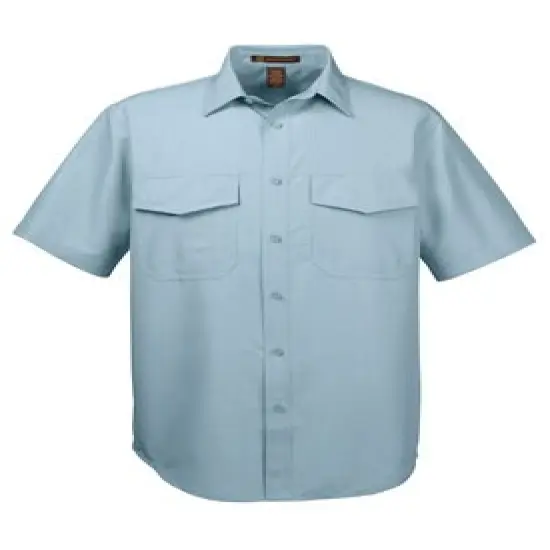 Harriton&reg; Men's Key West Short-Sleeve Performance Staff Shirt Cloud Blue {1}