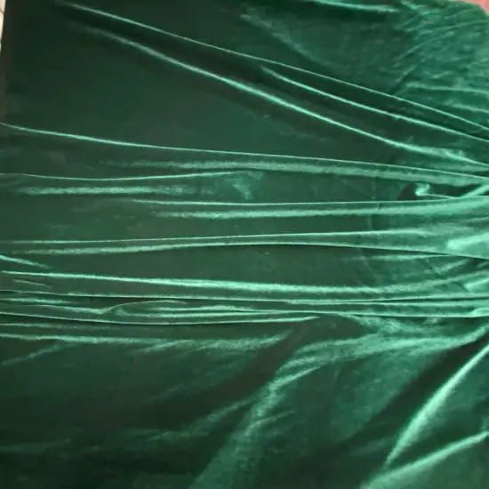 1 Yard Emerald Fores Green Stretch Velvet Fabric for Fashion, Costumes, Home Accents, and Crafting 58/60 Inch Wide {4}