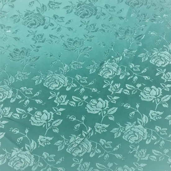 1 Yard Aqua Reversible Jacquard Satin Fabric for Drapes Clothing Tablecloth Crafts 58/60 Inches Width {1}