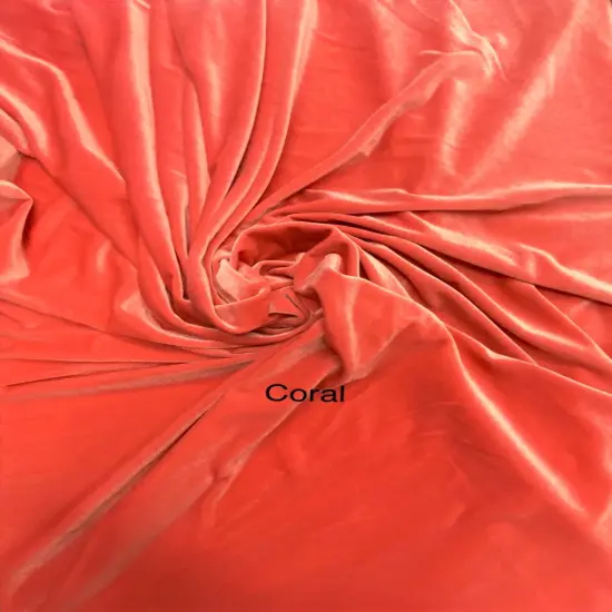 1 Yard Coral Stretch Velvet Material for Apparel, Costumes, Home D&eacute;cor, and Crafts /58/60 Inch Wide {1}