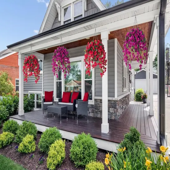 Fake Hanging Hibiscus Flowers - Pink {3}