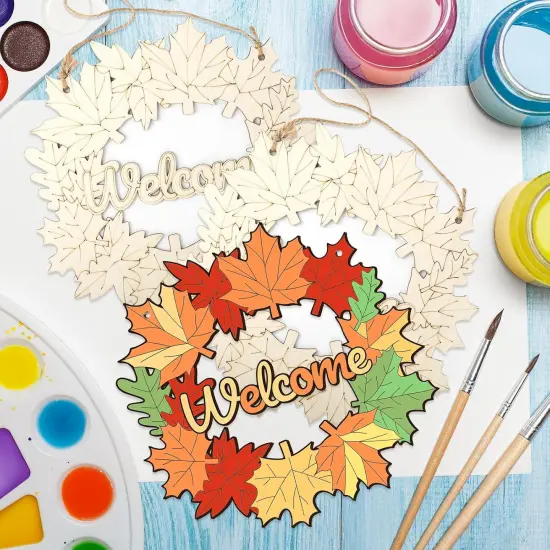 Unfinished Fall Wreaths Wood Crafts to Paint Set of 3 {5}