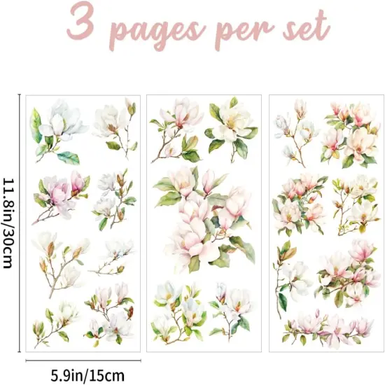 3 Sheet Floral Furniture Transfers 6"x12" Rub on Vintage Flower {2}