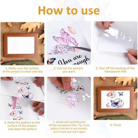 8 Sheets Butterfly Floral Rub on Transfer Stickers {3}