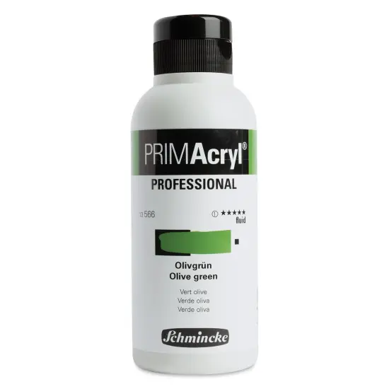 Schmincke Primacryl Professional Fluid Acrylic - Olive Green, 250 ml bottle {1}