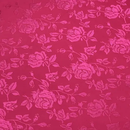 1 Yard Neon Pink Jacquard Satin Fabric Reversible for Tablecloth Overlays Curtains 58/60 Inches Wide {3}