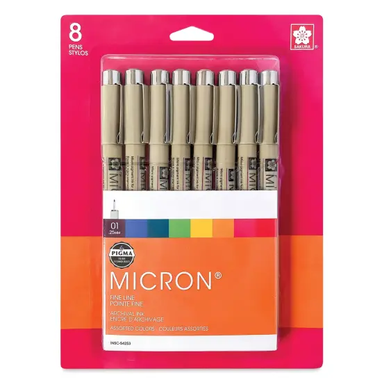 Sakura Pigma Micron Pen - Set of 8, Rainbow, 01 {1}