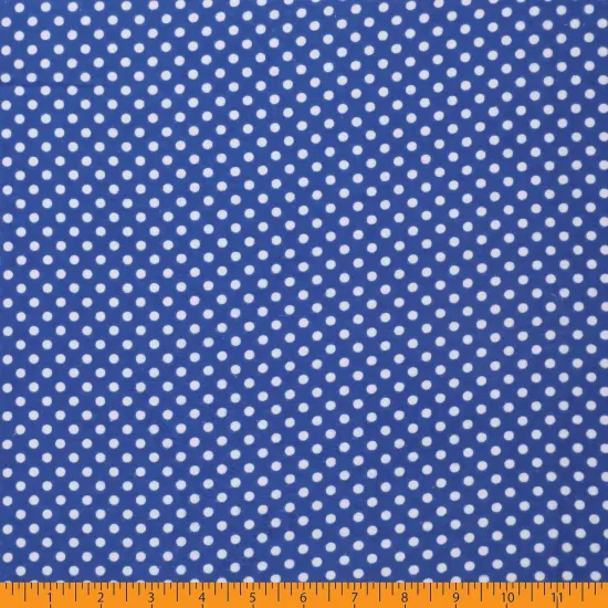 Mook Fabrics Polka Dot Flannel Fabric [43 in. Wide] - By The Yard Blue/White {3}