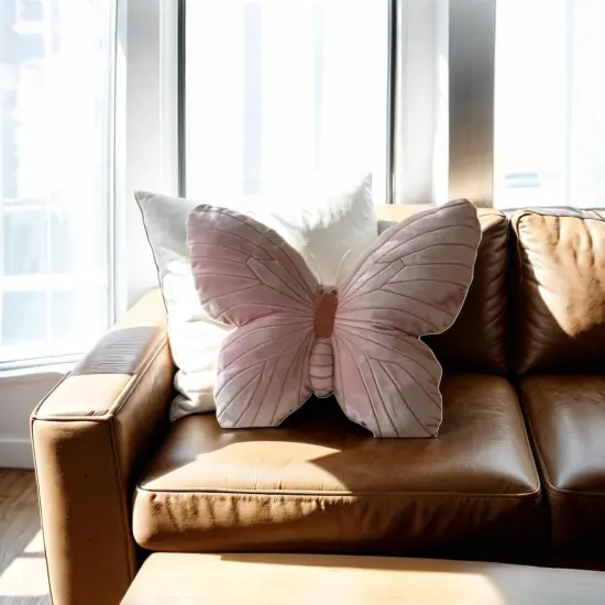 Butterfly Throw Pillow, Pink Butterfly-Shaped Glitter Velvet Stuffed Cushion Shiny Spring Decorative Animal Pillow for Couch Living Room Bed (Butterfly-B,11.8"x11.8") {4}