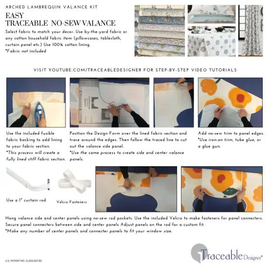 Arched Lambrequin Valance Kit &ndash; Make Perfectly Shaped Arched Window Treatments Without Sewing {4}