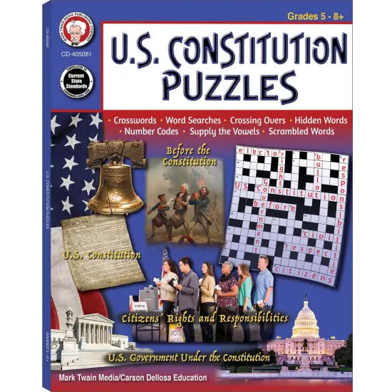 U.S. Constitution Puzzles Workbook, Grades 5-12 {1}