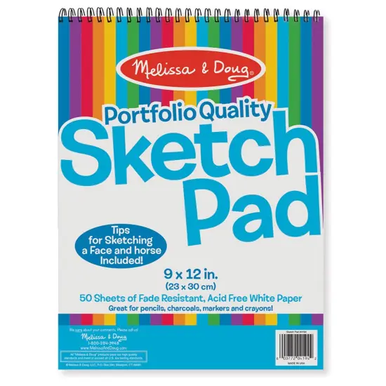 Quality Spiral-Bound Sketch Pad, 9" x 12", 50 Sheets {1}
