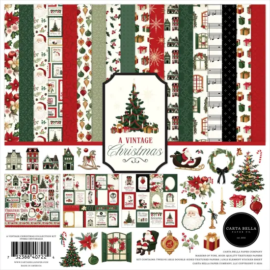 Carta Bella Collection Kit 12"X12"-A Vintage Christmas {1}