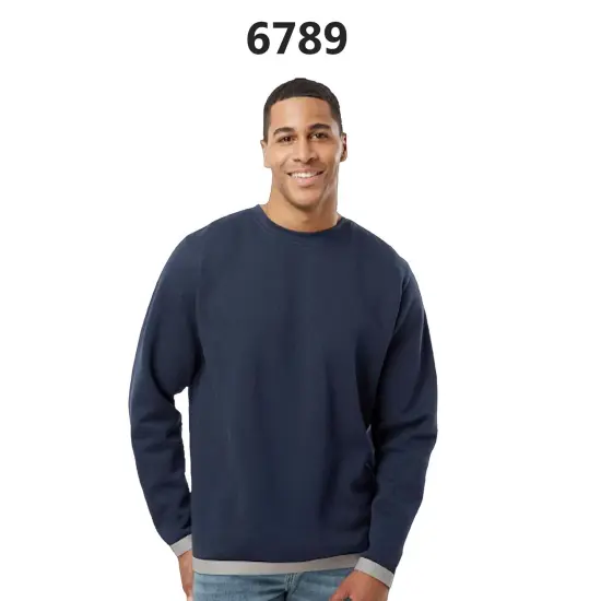 LAT&reg; Adult Statement Fleece Crew Sweatshirt BLACK/ TITANIUM {3}