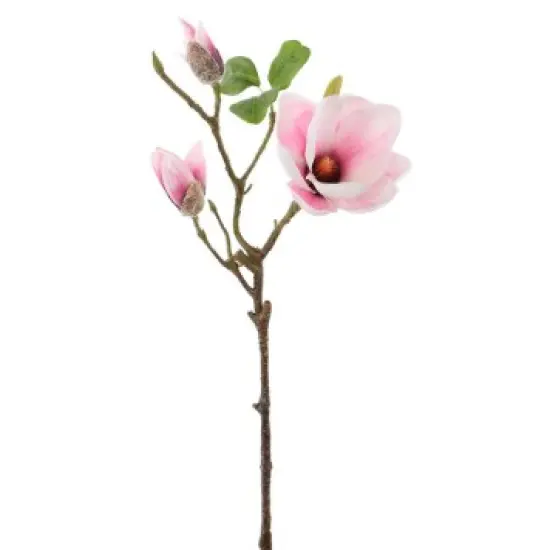 24" Artificial Pink Magnolia Spray &ndash; Realistic Bloom Stem for Arrangements-FSM540 {2}
