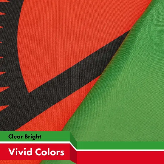 G128 3 Pack: Malawi Flag | 3x5 Ft | LiteWeave Pro Series Printed 150D Polyester | Country Flag, Indoor/Outdoor, Vibrant Colors, Brass Grommets {3}