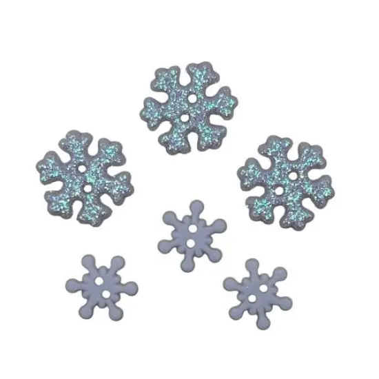 Buttons Galore & More DIY Button Art Frame Kit, Winter Mitten Design with Snowflakes, Wood Frame, Turquoise and Green Buttons, Wall Decor Craft Set, Ages 6+ {4}