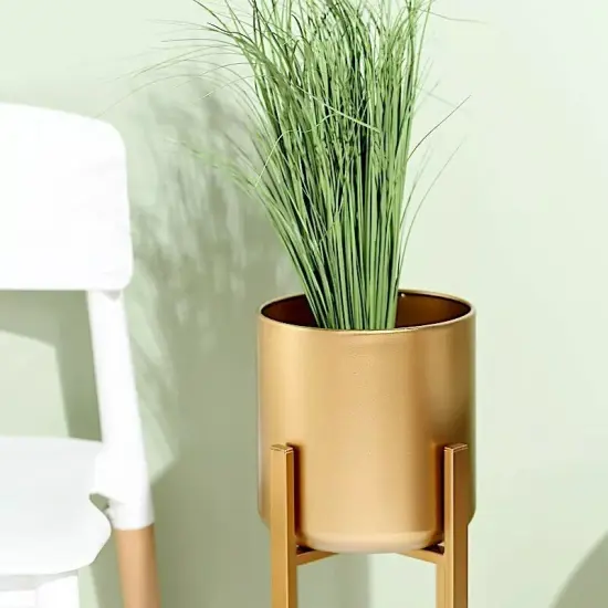 2 Gold Metal Planter Stand Decorative Indoor Flower Pots Party Events Supplies {3}