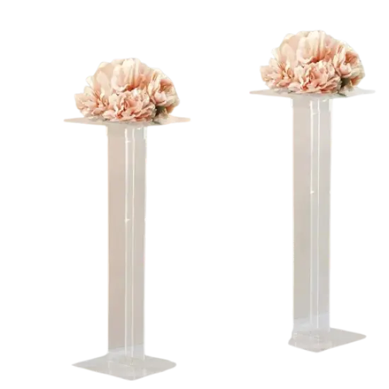 46" Clear Acrylic Flower Display Stand Square Top and Base Party Decorations {1}