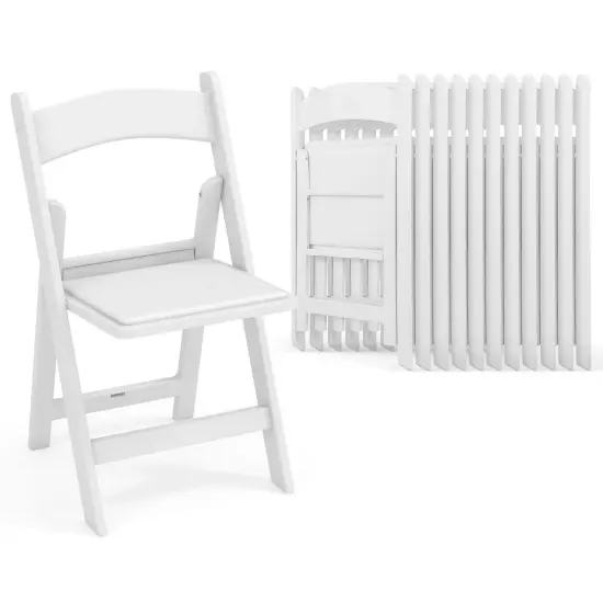 Costway 4/8/12/16/20 Pack Resin Folding Chairs with Padded Seat All-Weather Resin Frame Patio {9}