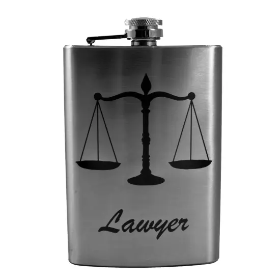 8oz Lawyer Stainless Steel Flask {5}