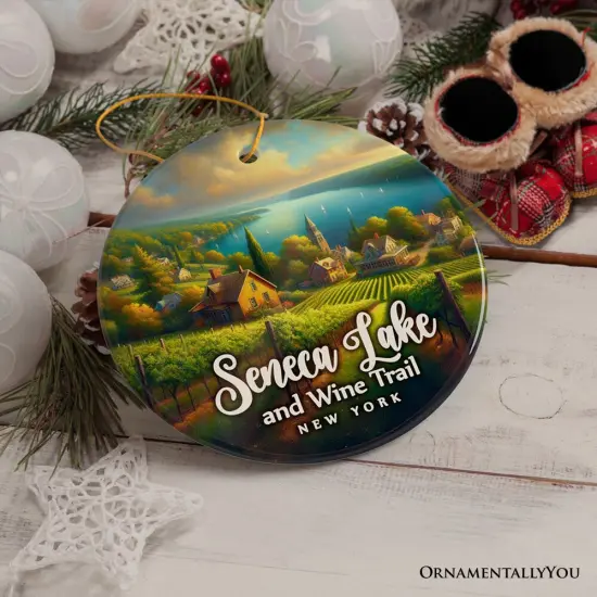 Charming Scenery of Finger Lakes New York Ornament, Seneca Lake and Wine Trail Christmas Gift and Travel Souvenir {2}