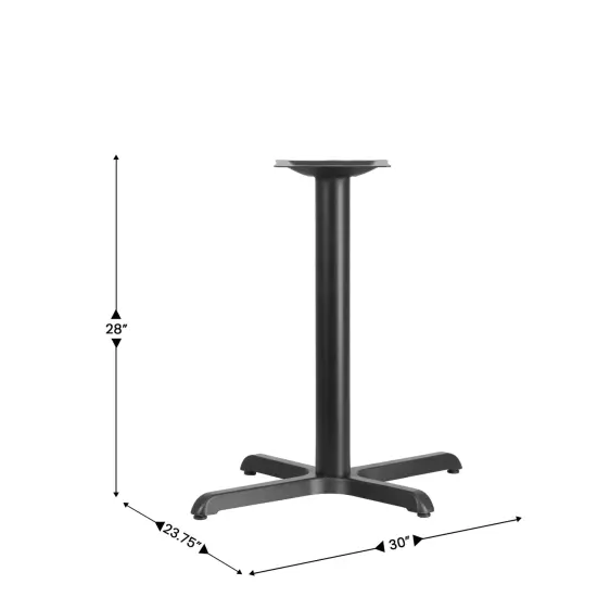 Emma and Oliver 23.75'' x 30'' Restaurant Table X-Base with 3'' Dia. Table Height Column Black {2}